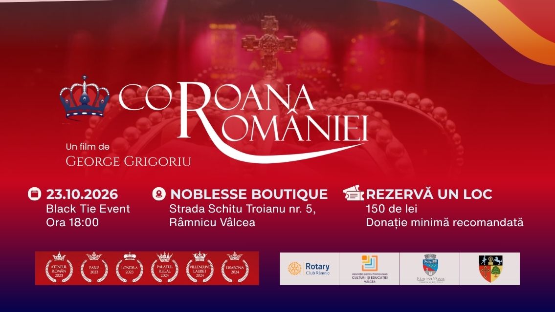 Afișul oficial al proiecției Coroana României