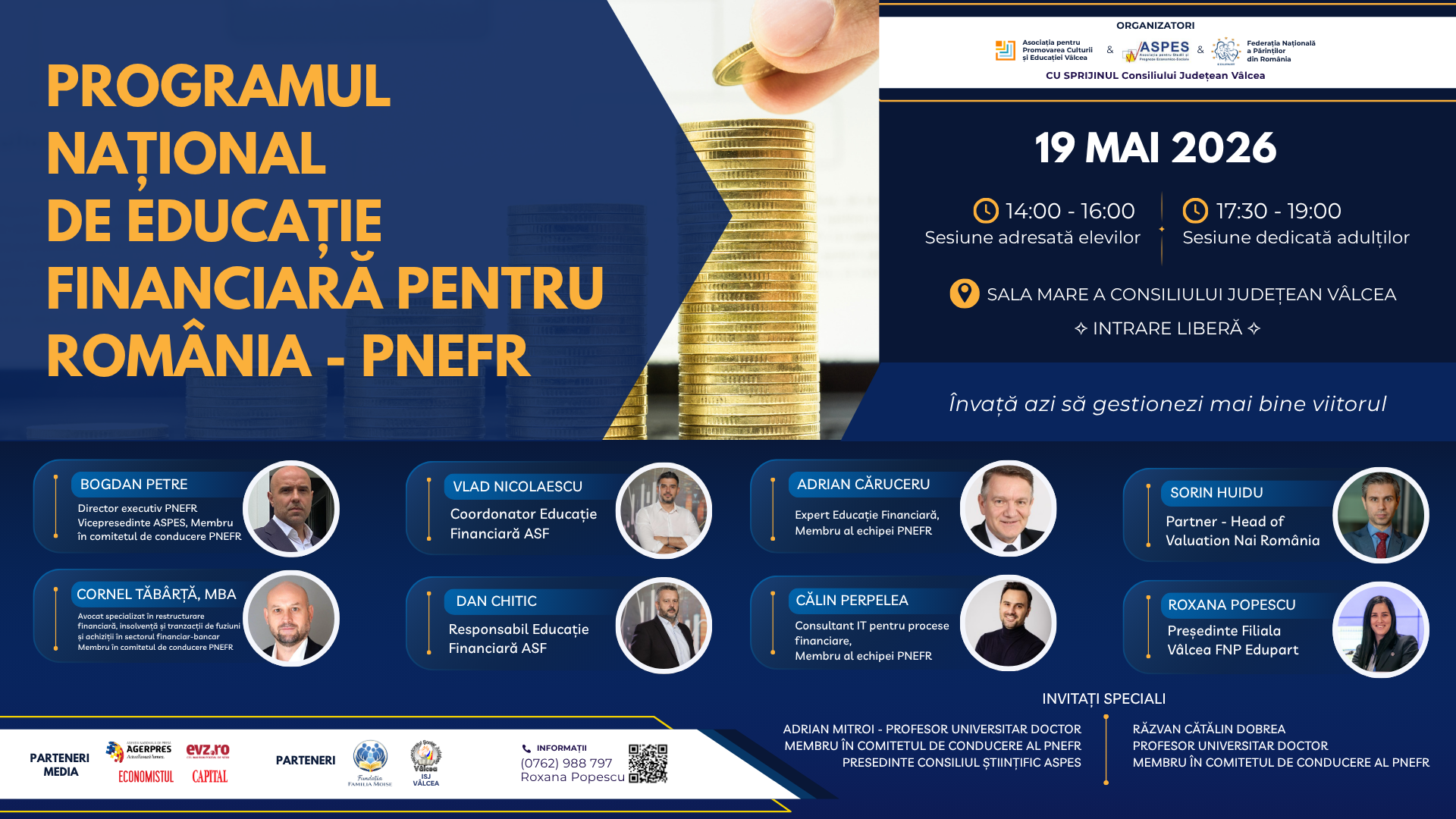 Programul Național de Educație Financiară pentru România din toamnă în școlile din Vâlcea