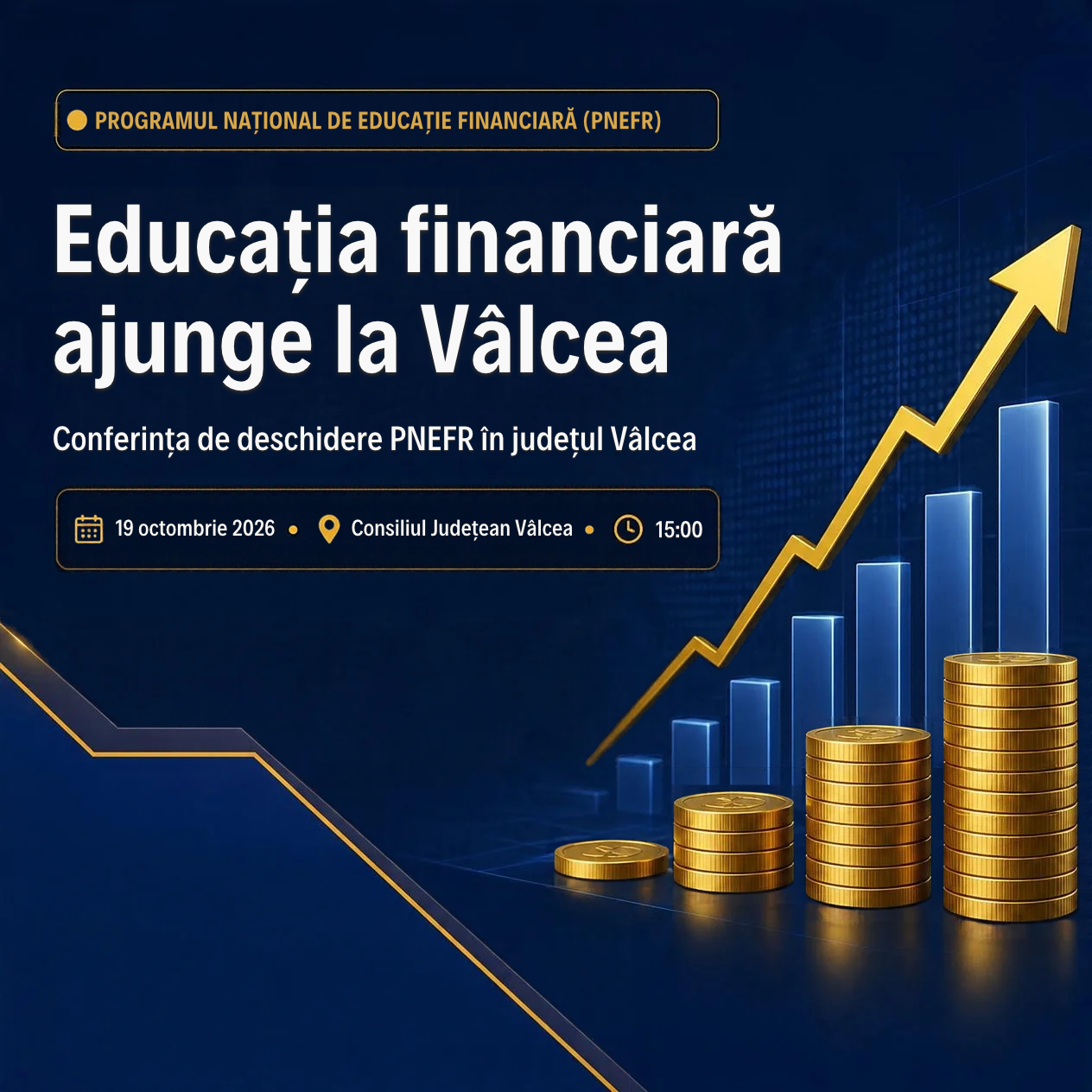 Educația financiară ajunge la Vâlcea: conferința PNEFR din 19 octombrie